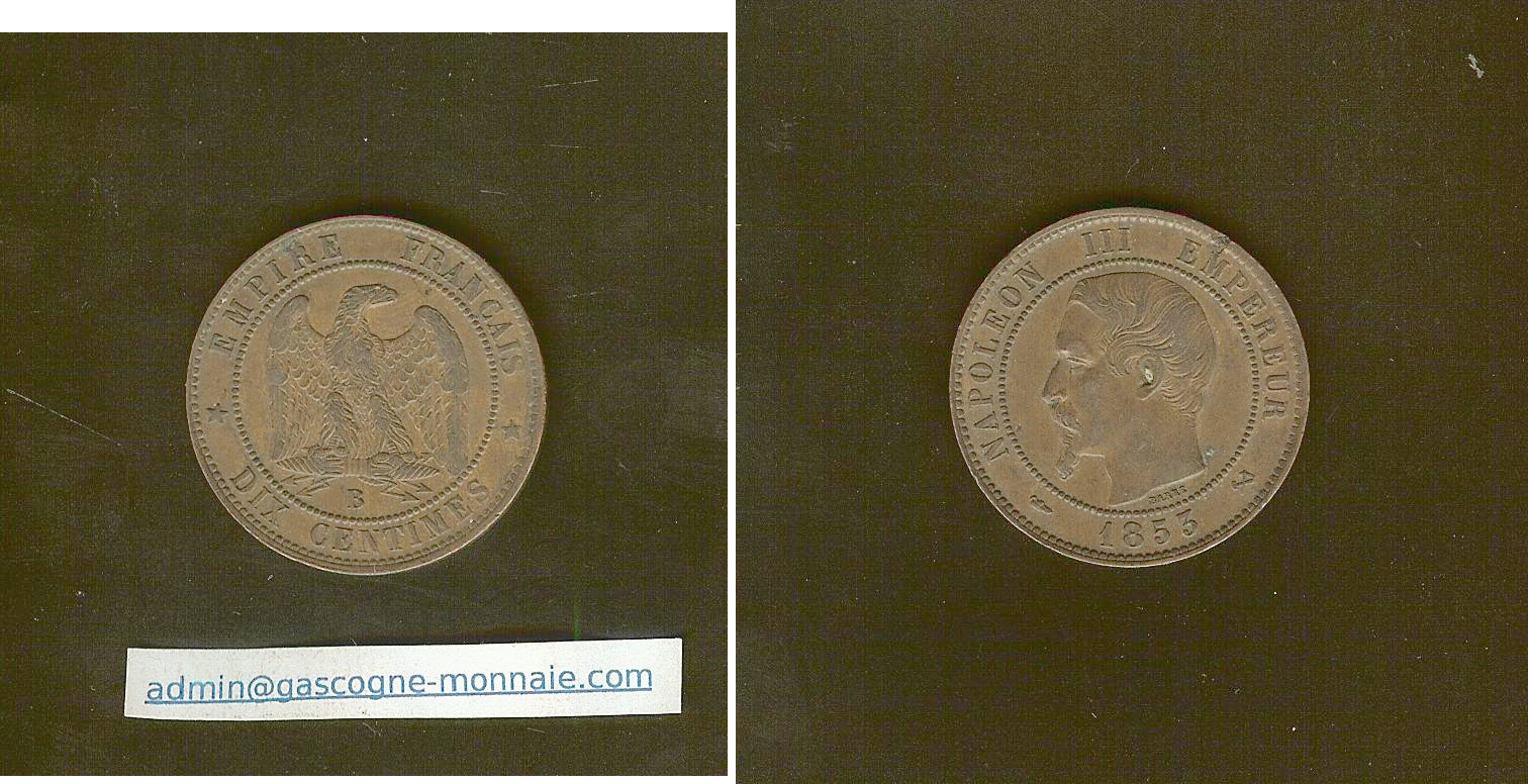 10 centimes Napoleon III 1853B EF/gEF